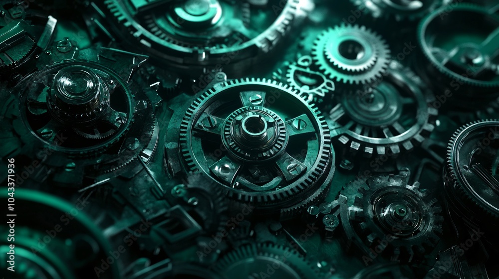 Intricate Mechanical Gears in Futuristic Design Intricate Mechanical Gears in Futuristic Design