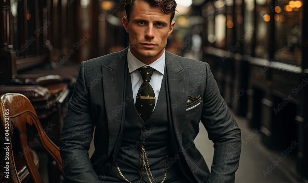 Businessman in Suit Sitting on Chair Businessman in Suit Sitting on Chair