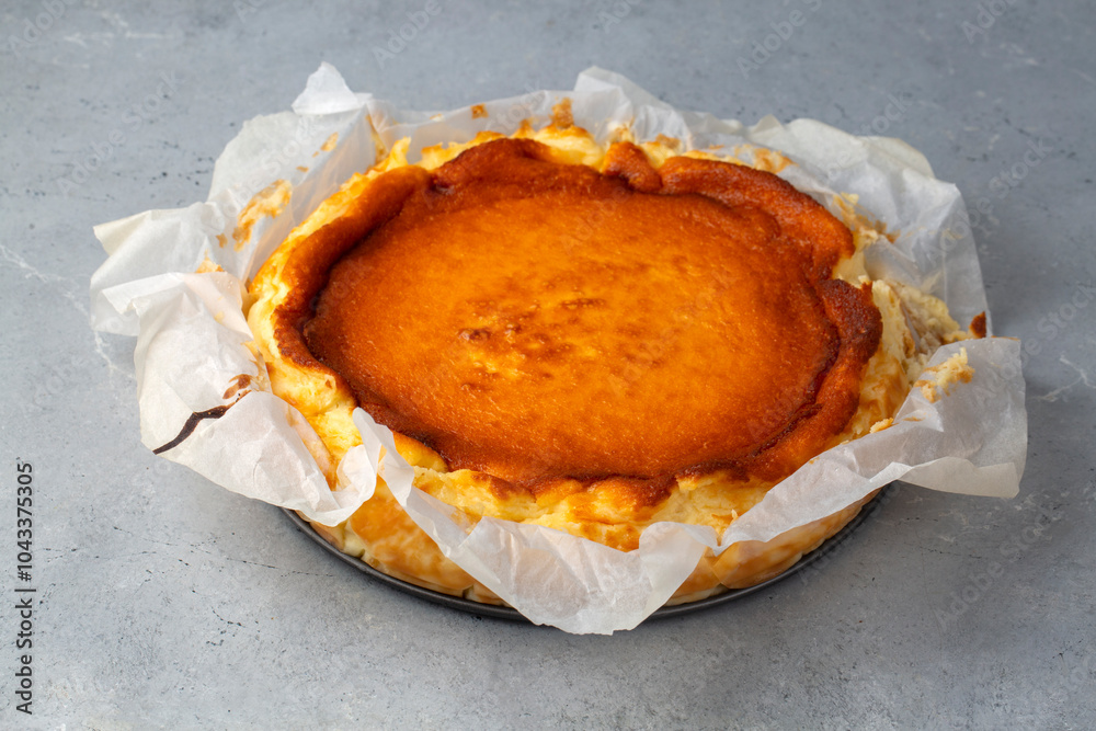 Fototapeta premium San Sebastian Cheesecake close up photo