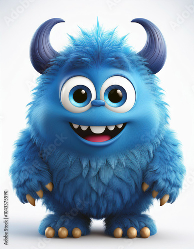 Meet Boo! This adorable blue monster is brimming with cuteness and joy. His playful horns and big, bright eyes radiate happiness! 