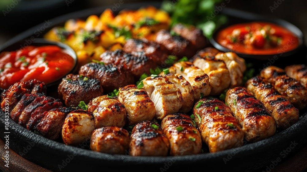 Savor the flavor an irresistible spread of grilled meats and accompaniments Savor the flavor an irresistible spread of grilled meats and accompaniments