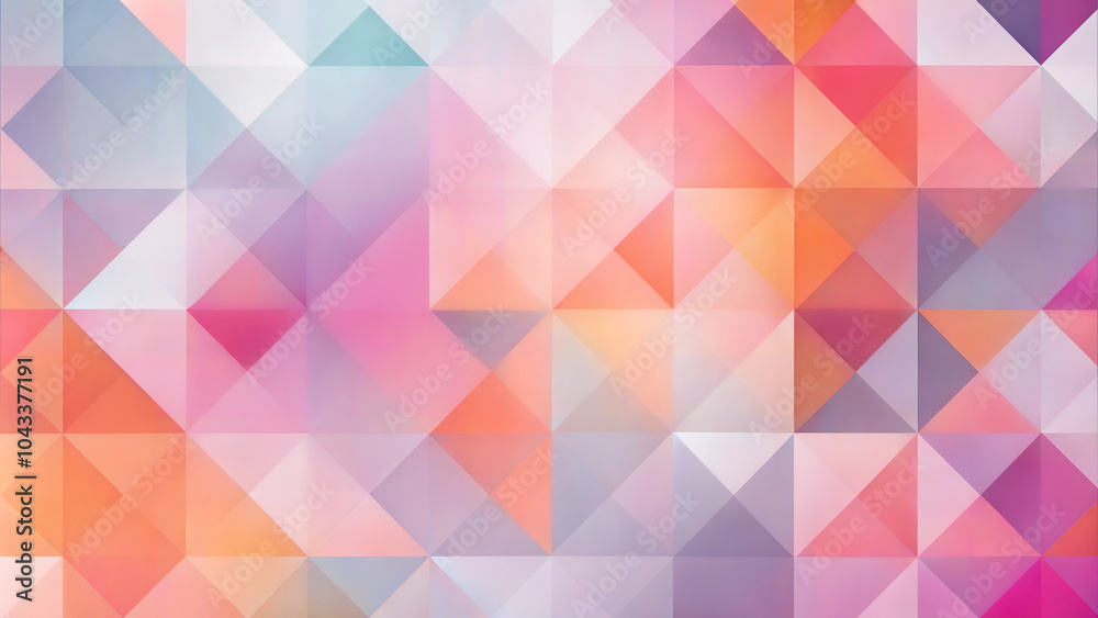 Fototapeta premium Vibrant geometric pattern with colorful triangles and soft gradients on a smooth background