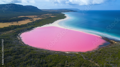 australia pink lake landscapes