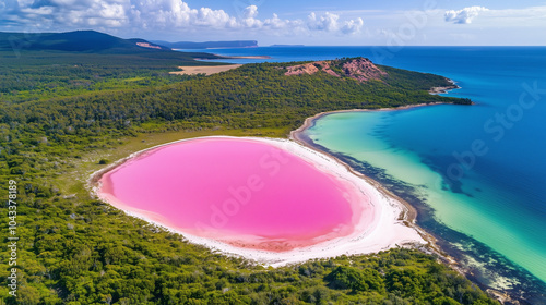 australia pink lake  landscapes