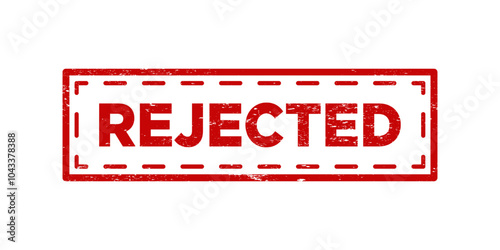 Rejected red grunge stamp. Rejected vintage rubber badge template isolated vector icon