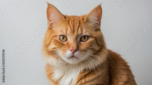 cute orange cat with white background