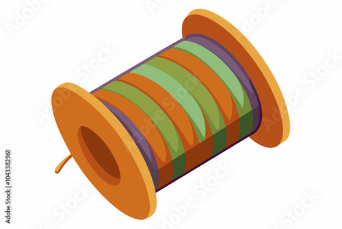 Cartoon of wood cable coil vector icon