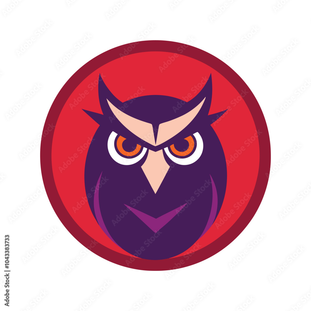Fototapeta premium Owl in a circle adventure mascot logo vector illustration.
