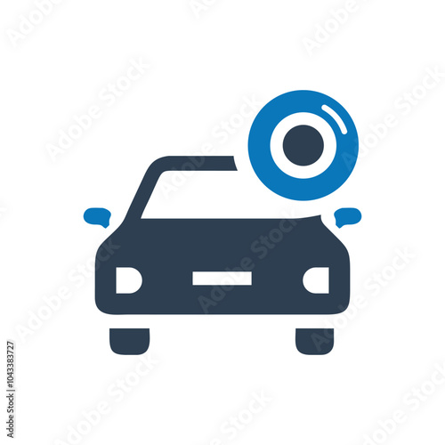 Car Backup Camera Icon on white background