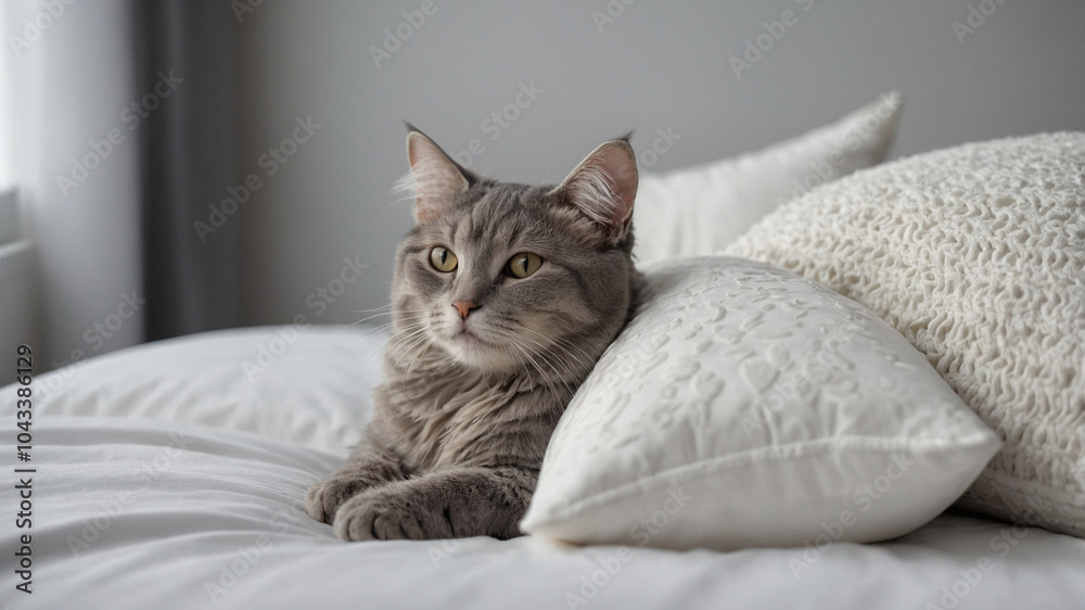 cute grey cat with white background cute grey cat with white background
