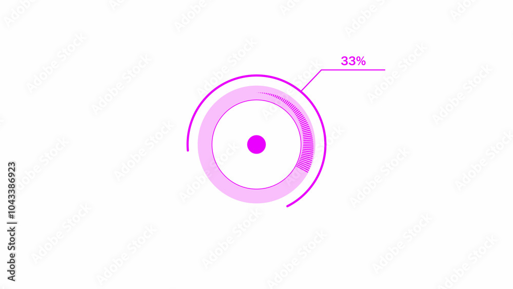 loading icon 4k illustration magenta red color 33% circle. magenta red color storage pie chart on white background. loading icon 4k illustration magenta red color 33% circle. magenta red color storage pie chart on white background.