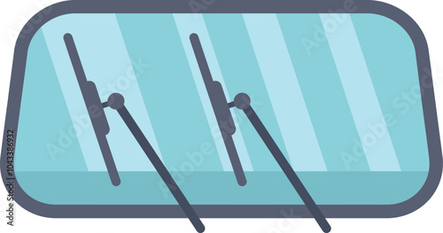 Illustration of car wipers cleaning a windshield, ensuring clear visibility for a safe drive