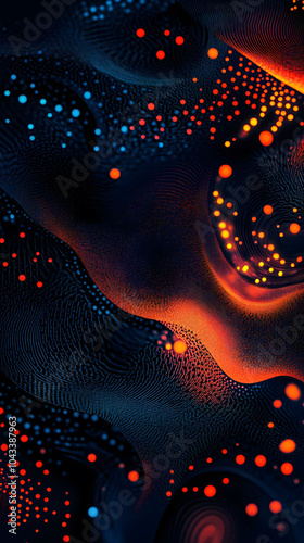 Abstract floral swirl pattern in red and purple with seamless texture and decorative elements