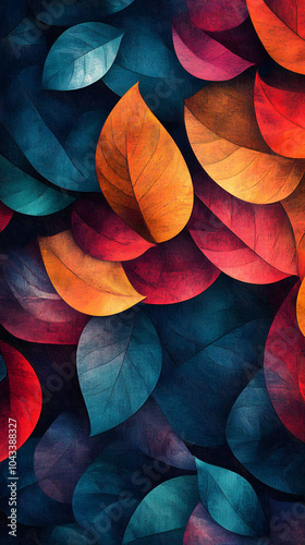 Abstract floral swirl pattern in red and purple with seamless texture and decorative elements