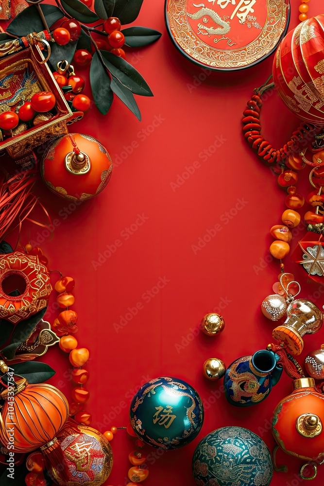 Naklejka premium Chinese New Year background wallpaper