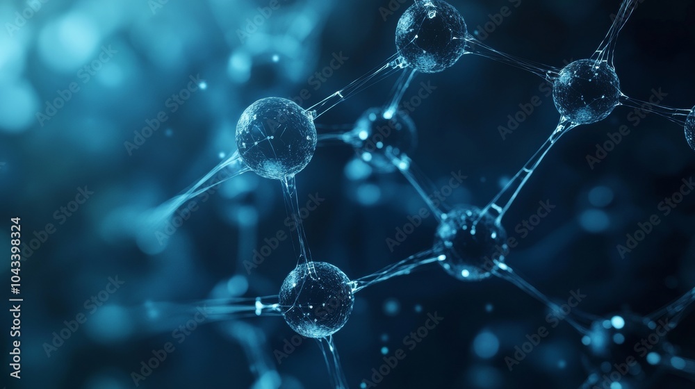 Molecule and DNA structure connected with lines and dots, highlighting a scientific concept used in technology and communication. Molecule and DNA structure connected with lines and dots, highlighting a scientific concept used in technology and communication.