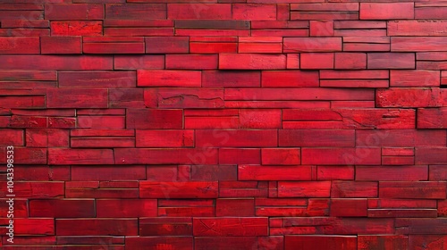 Red brick wall texture, a classic construction material for buildings, showcased as a background for structural integrity and style. 