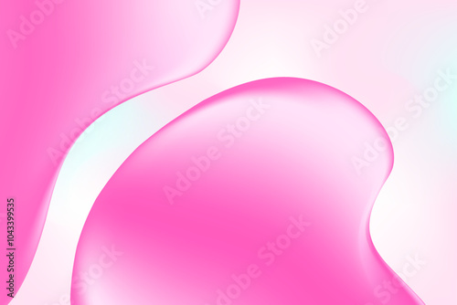 Fluid pink lip balm texture, abstract flowing organic bubble gum blob form. Aesthetic background with copy space. Fluid smooth fluids like gel, collagen, serum texture. Beauty presentation, banner