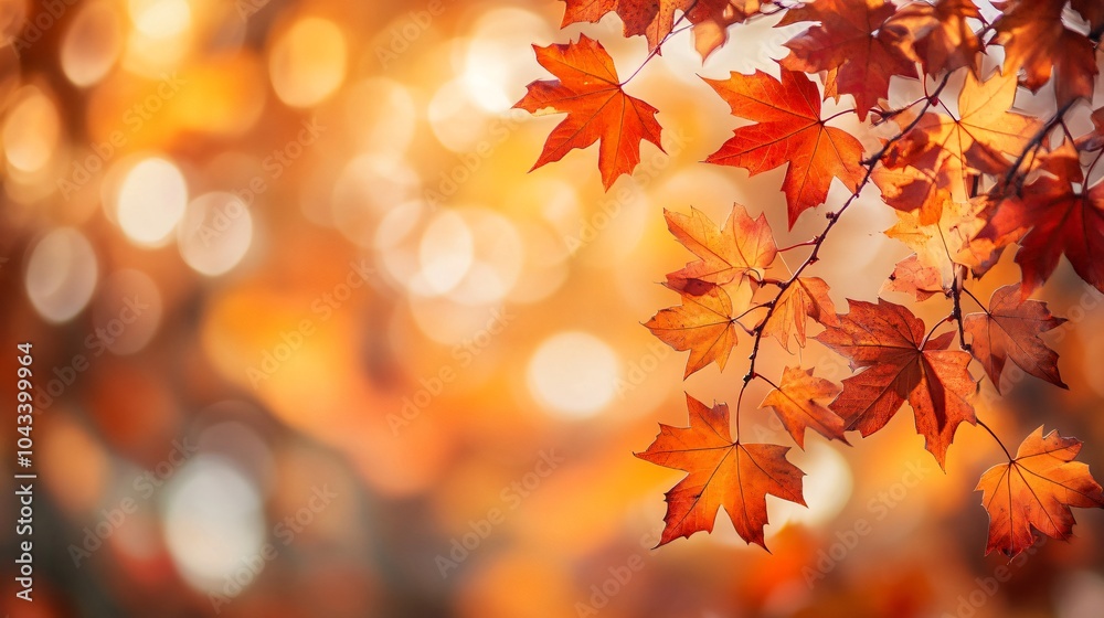 Autumn Leaves with Bokeh Background Autumn Leaves with Bokeh Background