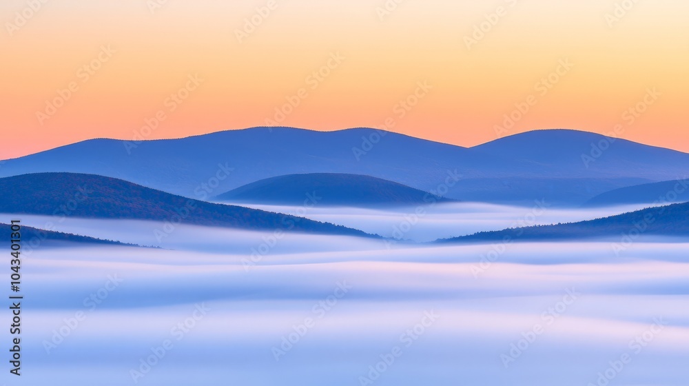 Naklejka premium Misty Mountain Landscape.