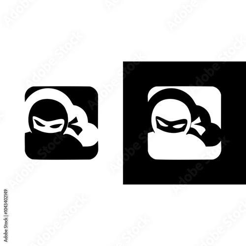 cloud ninja logo design template photo