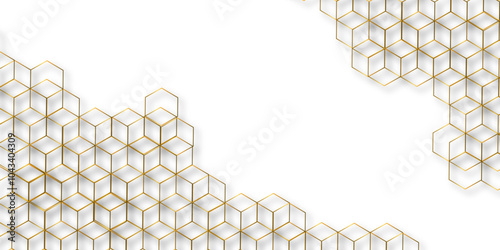 Modern simple style seamless pattern with hexagonal graphic design. Geometric art deco texture graphic ornament background. abstract molecular structures in technology, wallpaper background, vector.