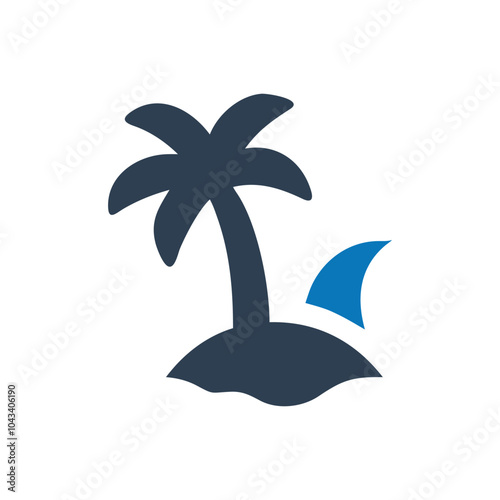 Tropical Island Icon on white background