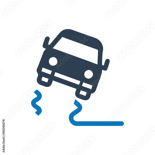 Car crash icon on white background