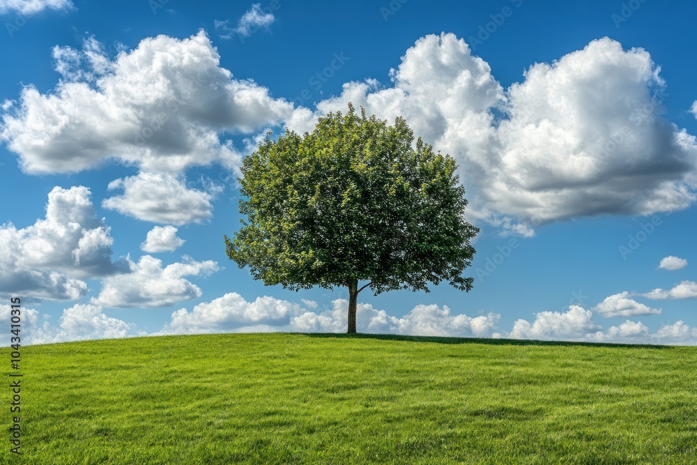 Lush Green Tree Under Bright Blue Sky Lush Green Tree Under Bright Blue Sky