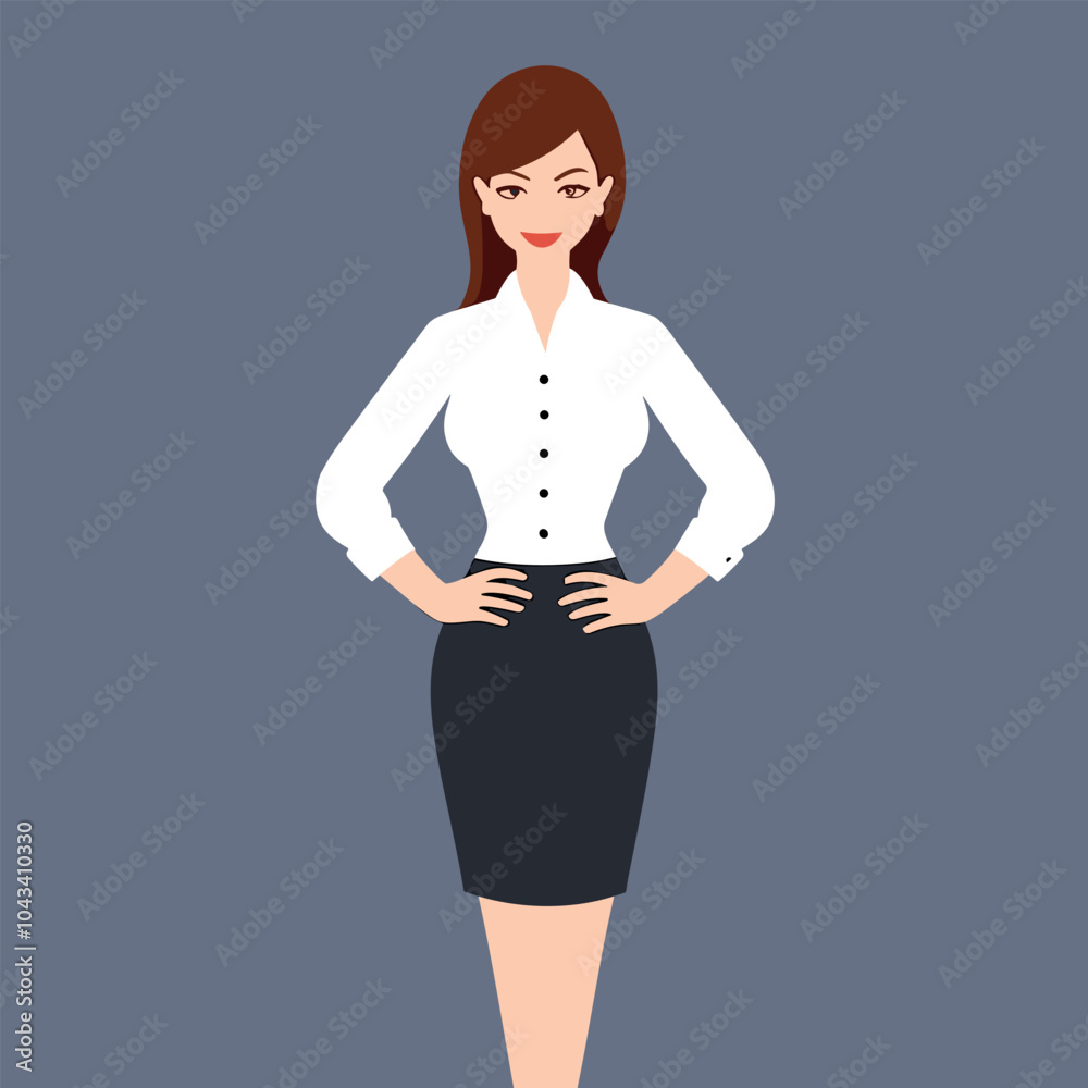 Fototapeta premium Modern trendy stylish fashionable woman fashion model. Vector illustration