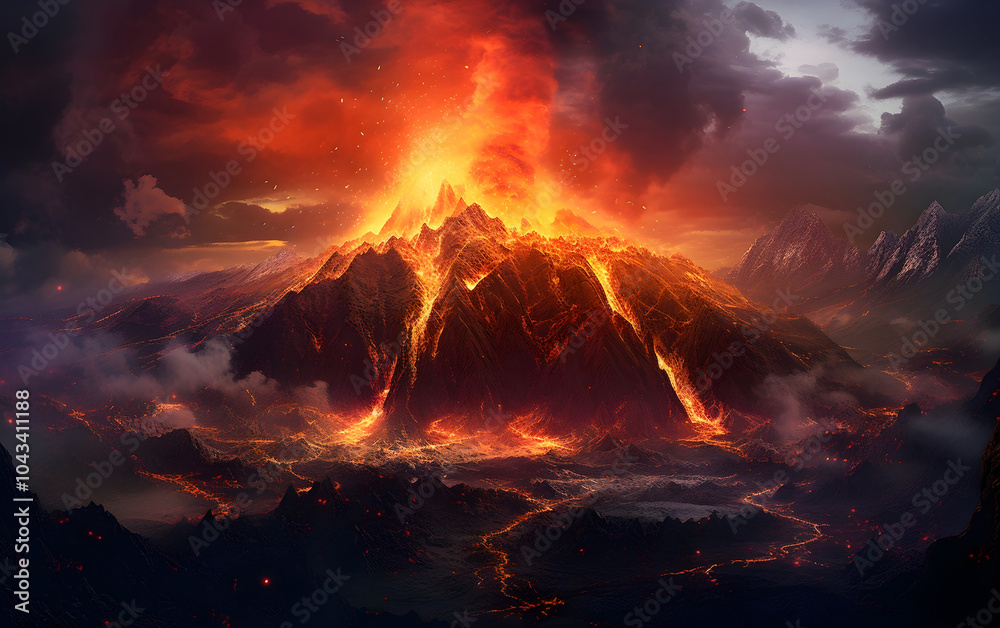 Epic volcanic eruption showcasing nature's raw power Epic volcanic eruption showcasing nature's raw power