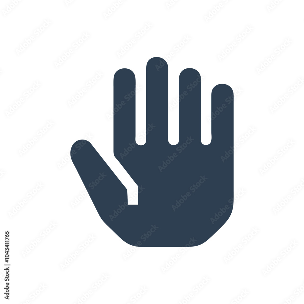 Vector Hand Stop Icon on white background Vector Hand Stop Icon on white background