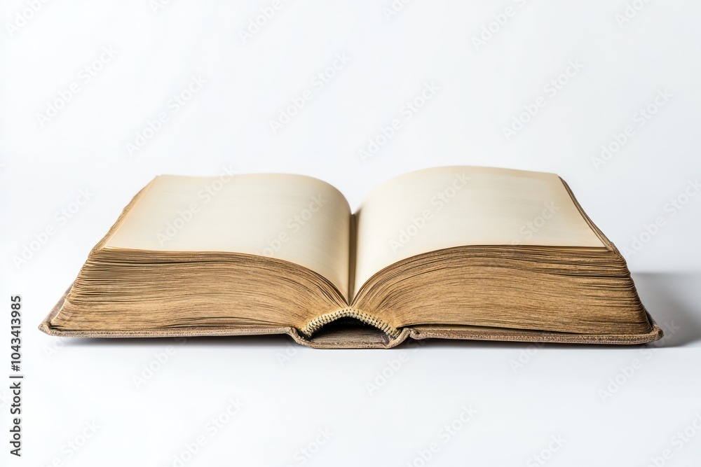 Open Book on White Background with Blank Pages Open Book on White Background with Blank Pages
