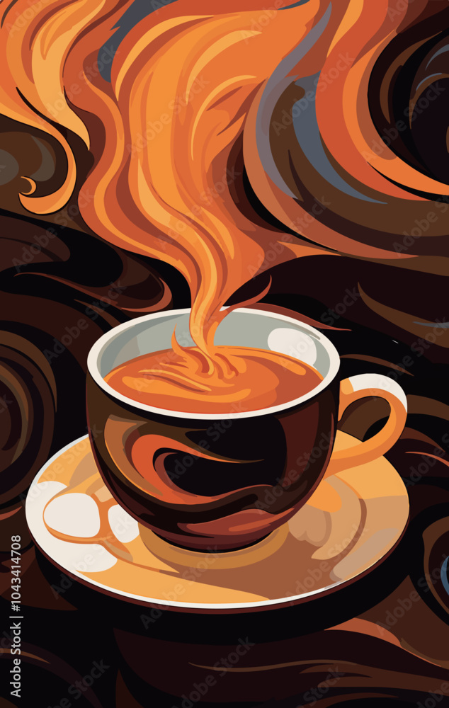 Fototapeta premium cup of coffee with steam