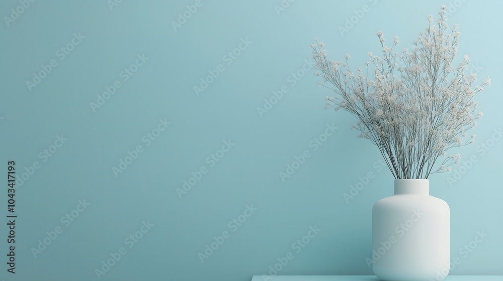 Obraz premium Minimalist Vase on Blue Background
