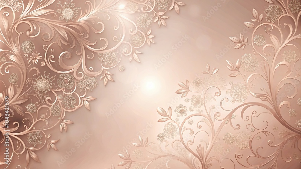 Romantic and sophisticated rose gold background with delicate filigree pattern Romantic and sophisticated rose gold background with delicate filigree pattern