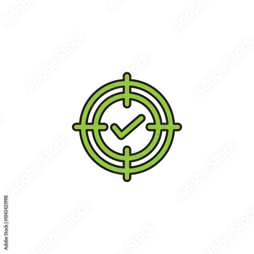 Accuracy colored vector icon on white background