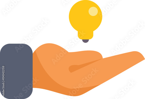 Businessman is holding a light bulb representing a new idea for a project or startup