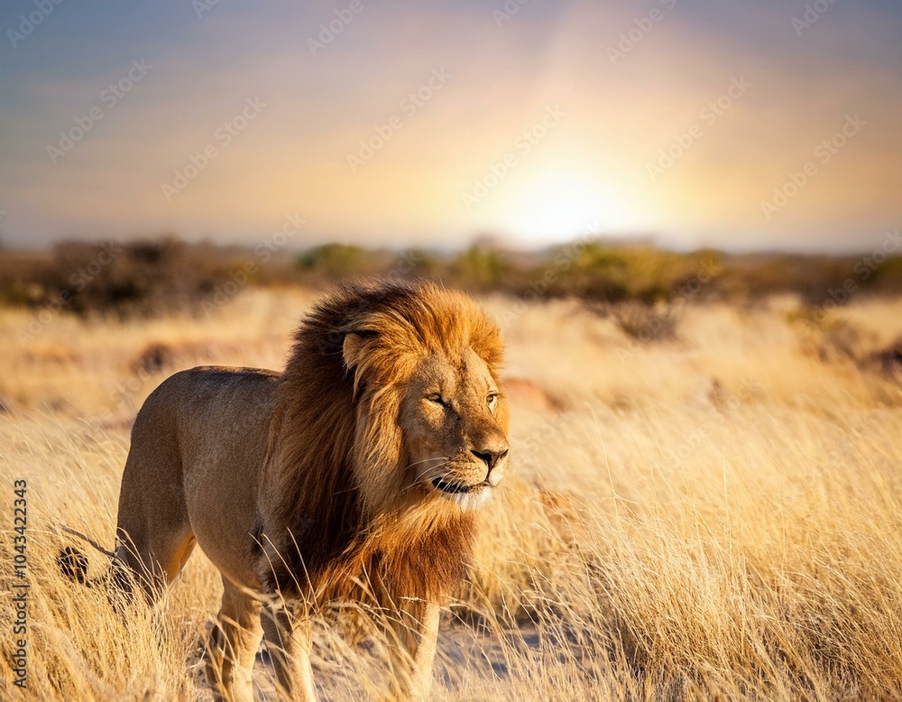 Fototapeta premium Close-up of a Male Lion in the African Savannah