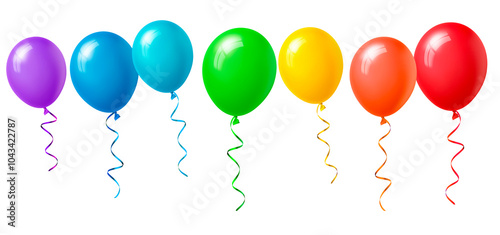 Bunte Luftballons vor weissem Hintergrund