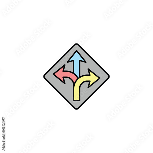 Directions colored vector icon on white background