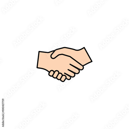 Handshake colored vector icon on white background