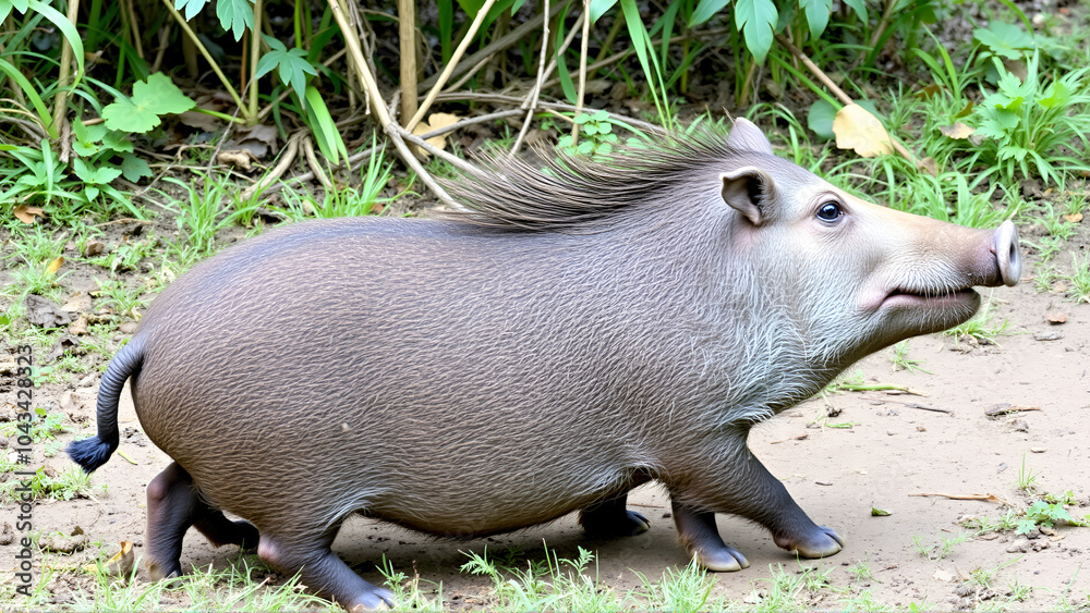 red-river-hog-potamochoerus-porcus-also-known-as-the-bush-pig-stock