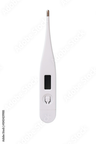 White digital thermometer mockup transparent png