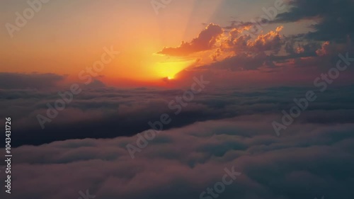 Blue sky white clouds. Puffy fluffy white clouds. Cumulus cloud cloudscape