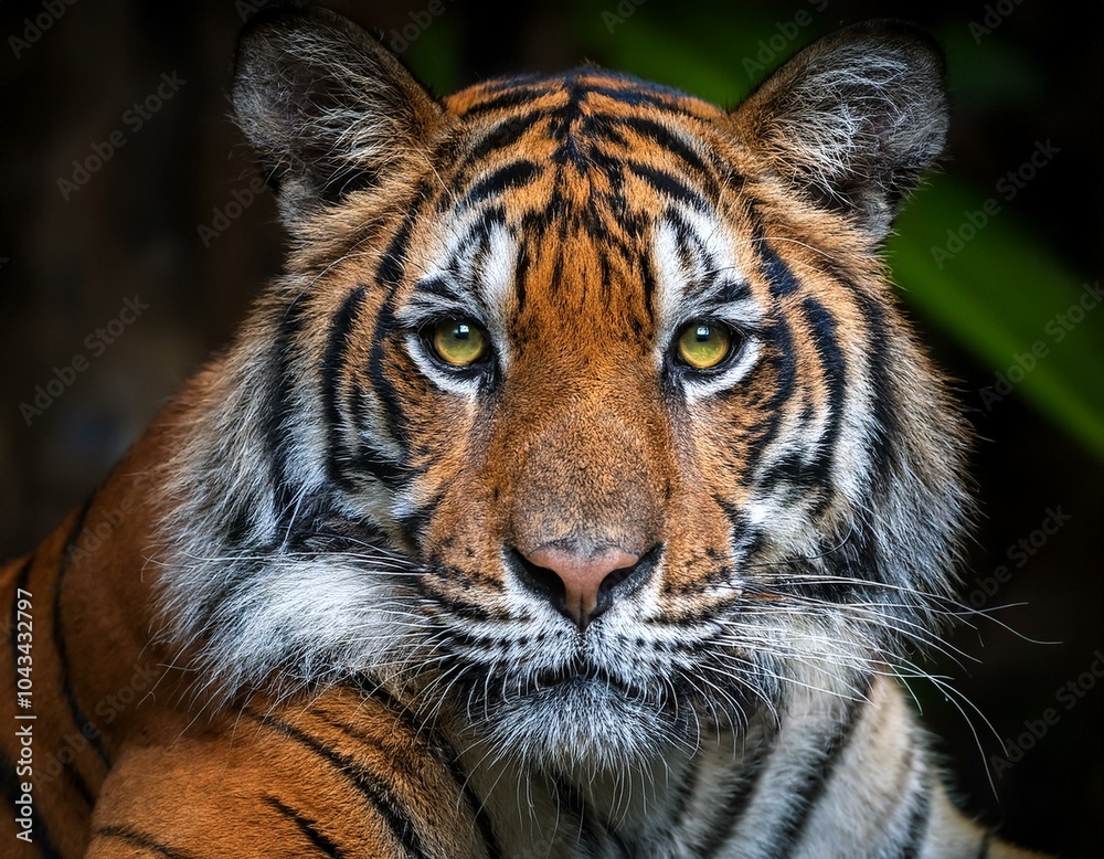 Fototapeta premium Sumatran Tiger against blurred background.