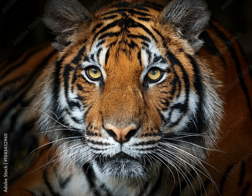 Fototapeta premium Sumatran Tiger against blurred background.