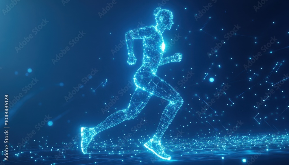 Fototapeta premium A Digital Representation of a Runner in Motion