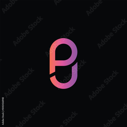 PU tech logo design template, PU tech logo, UP technology vector