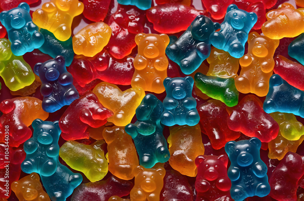 close up of colorful candies gummy bears close up of colorful candies gummy bears